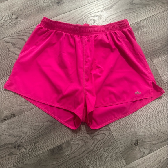 ALO Yoga Hot Pink Athletic Shorts - Picture 1 of 4